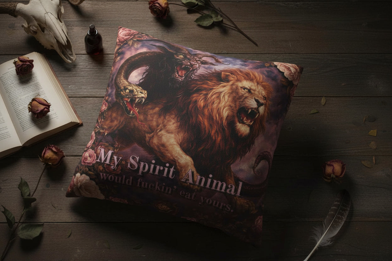 My Spirit Animal Would Eat Yours Throw Pillow Cover