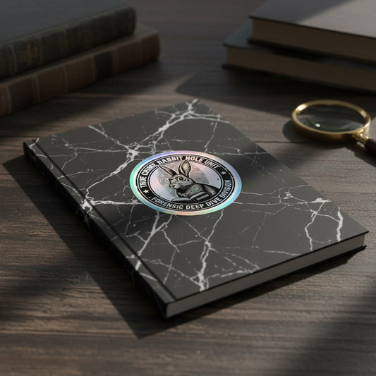 True Crime Rabbit Hole Dye Cut Stickers for Conspiracy Theorists and Documentary Lovers, Evidence Book Rabbit Sticker