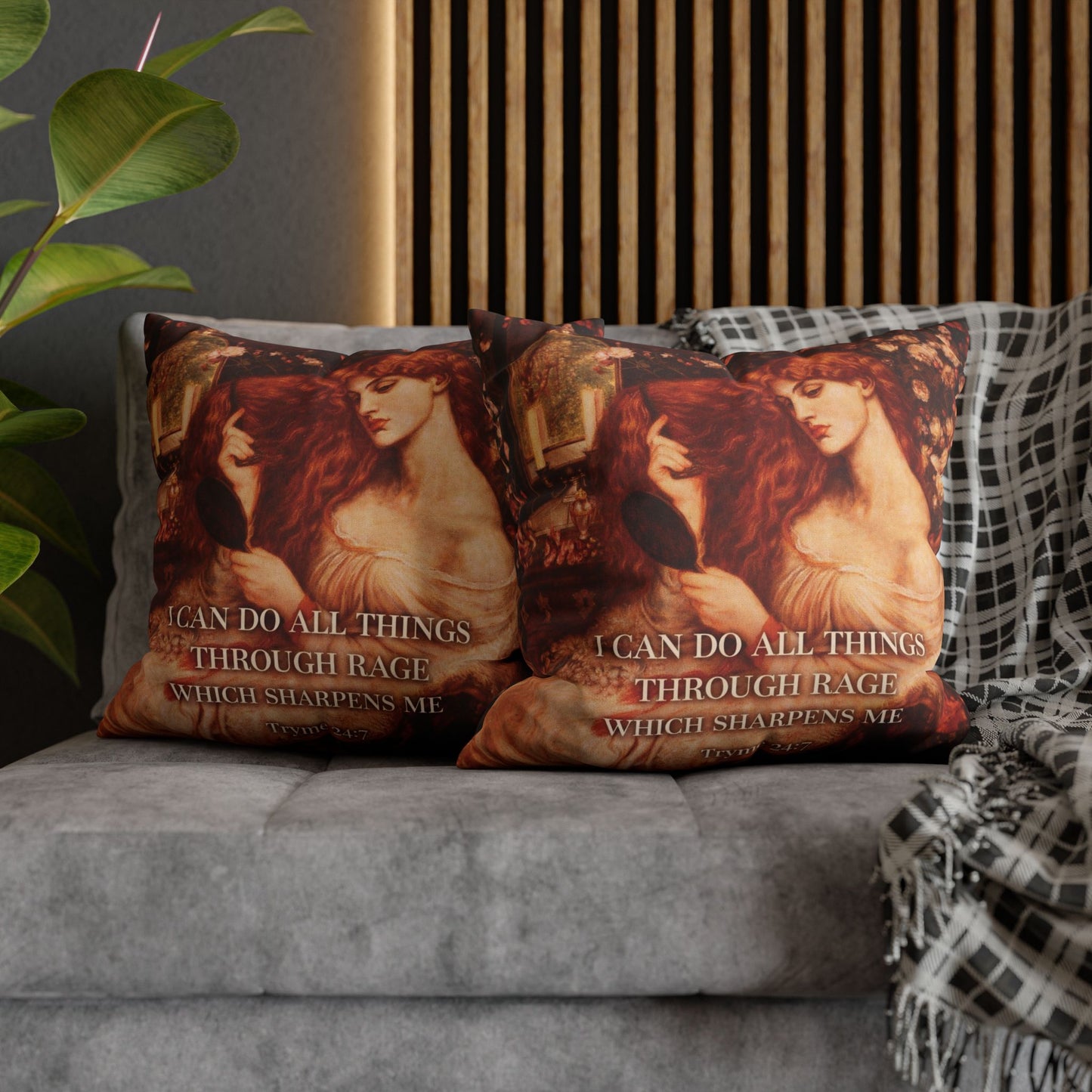 I Can Do All Things Through Rage – Vintage Art Quote Throw Pillow