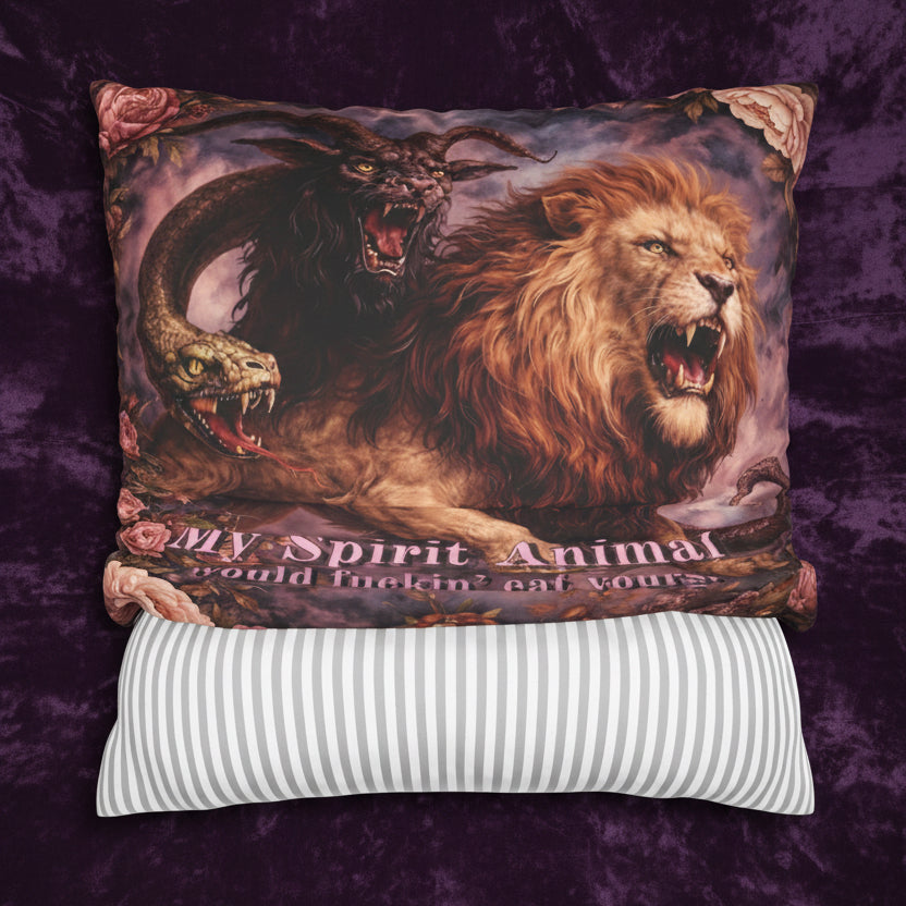 My Spirit Animal Would Eat Yours Throw Pillow Cover