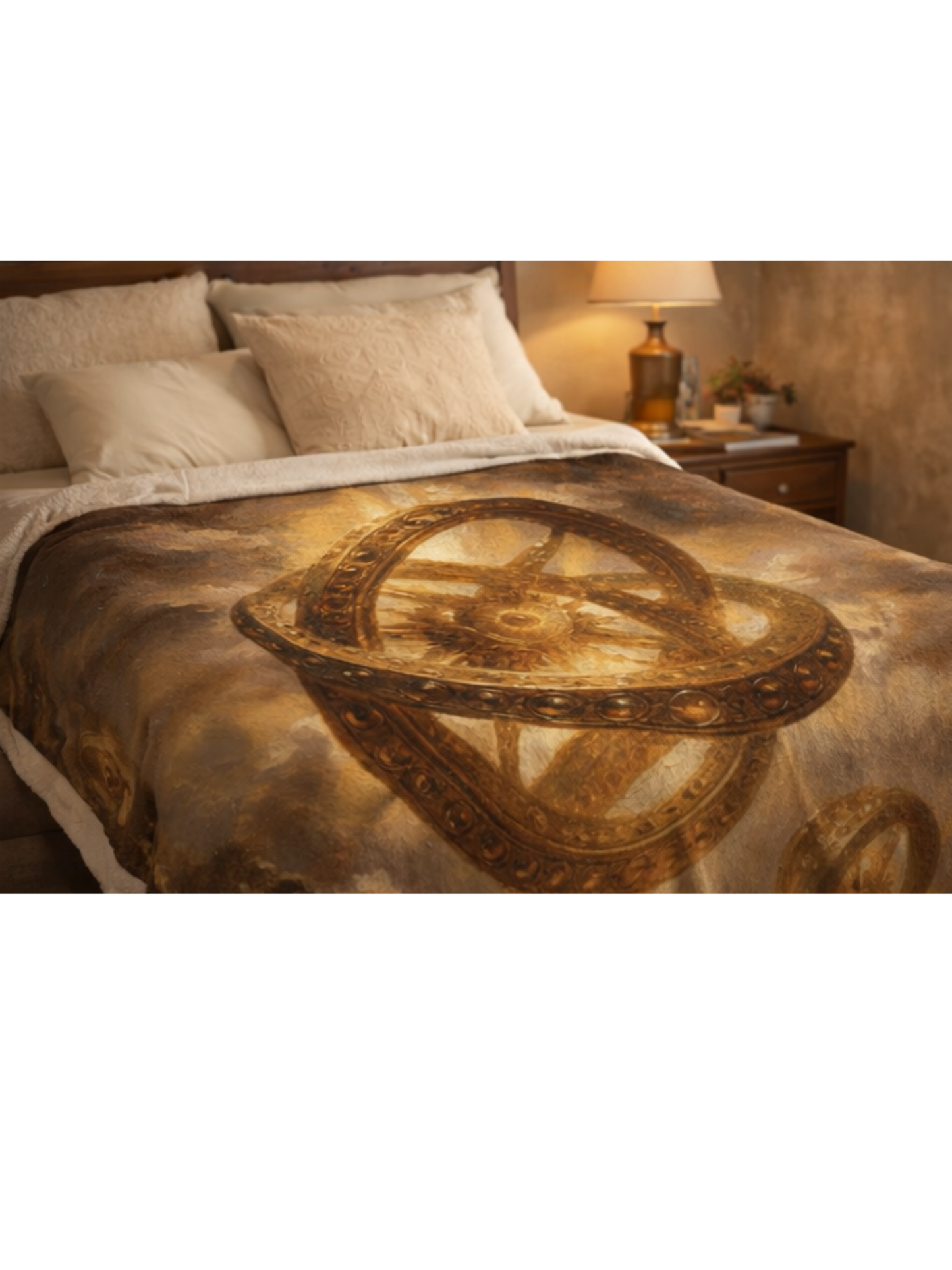 Ezekiel’s Ophanim Blanket (Wheel Within a Wheel) | Antique Sacred Manuscript Throw