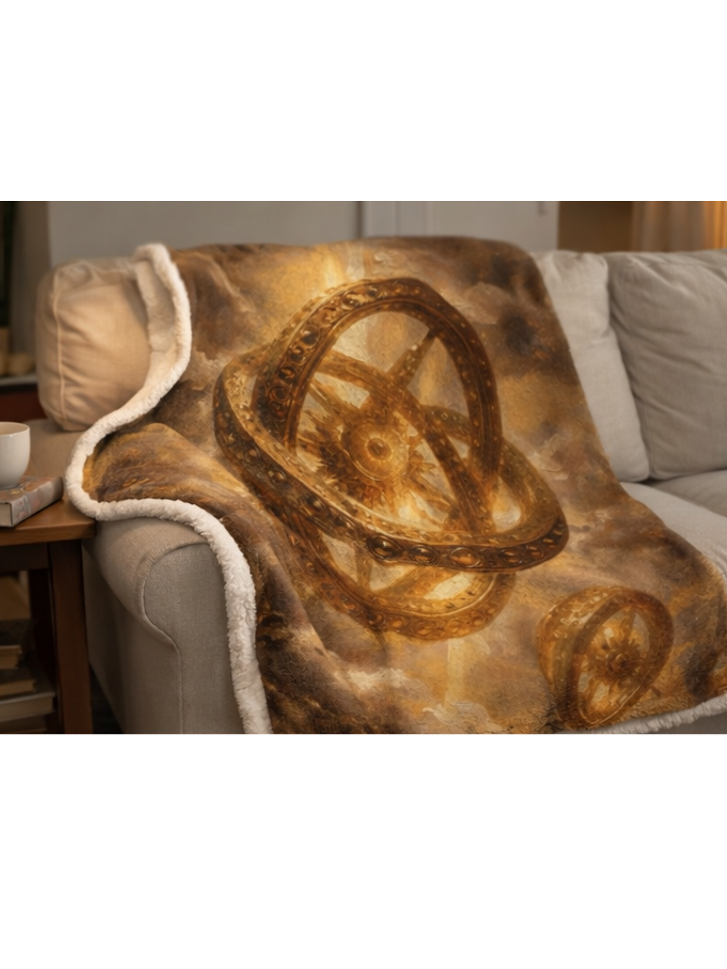 Ezekiel’s Ophanim Blanket (Wheel Within a Wheel) | Antique Sacred Manuscript Throw