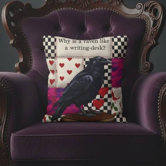 Tote bag with a raven design and text on a white background