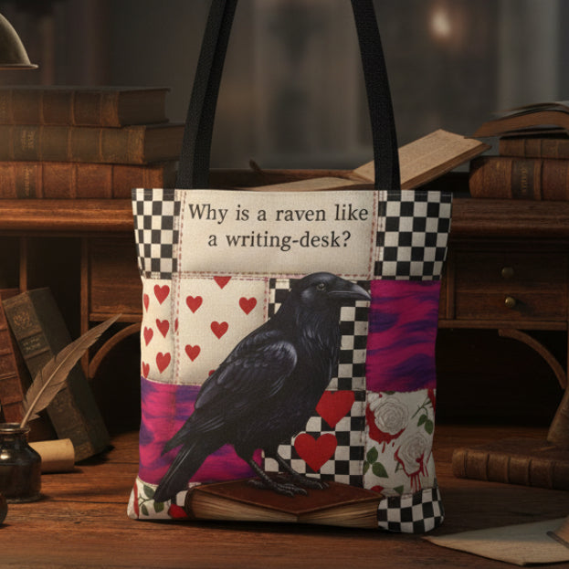 Alice Adventure Raven Book Tote