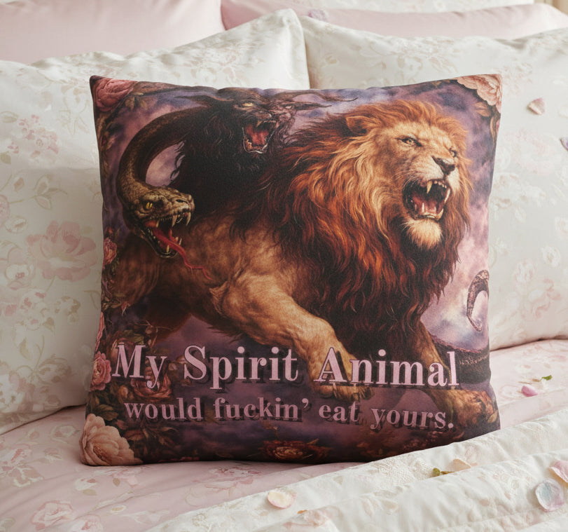 My Spirit Animal Would Eat Yours Throw Pillow Cover