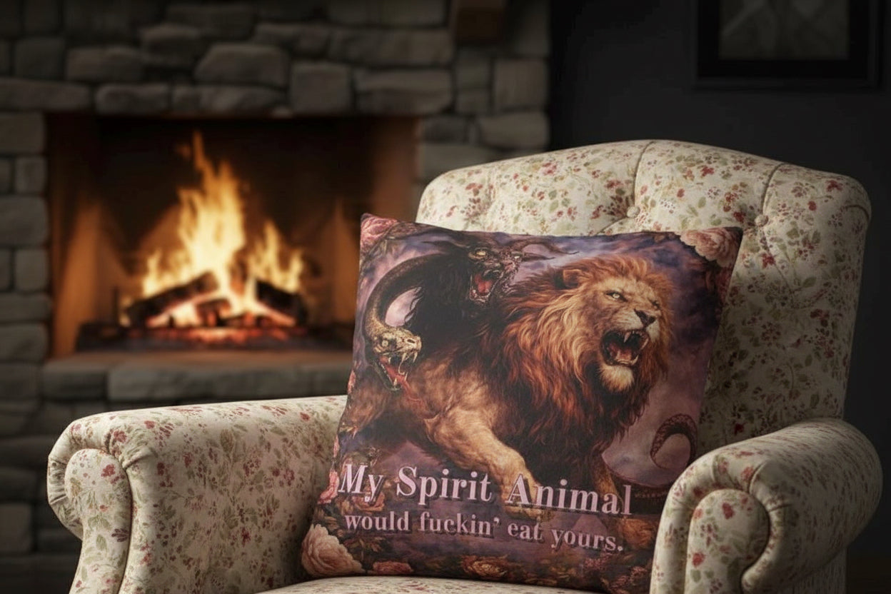 My Spirit Animal Would Eat Yours Throw Pillow Cover