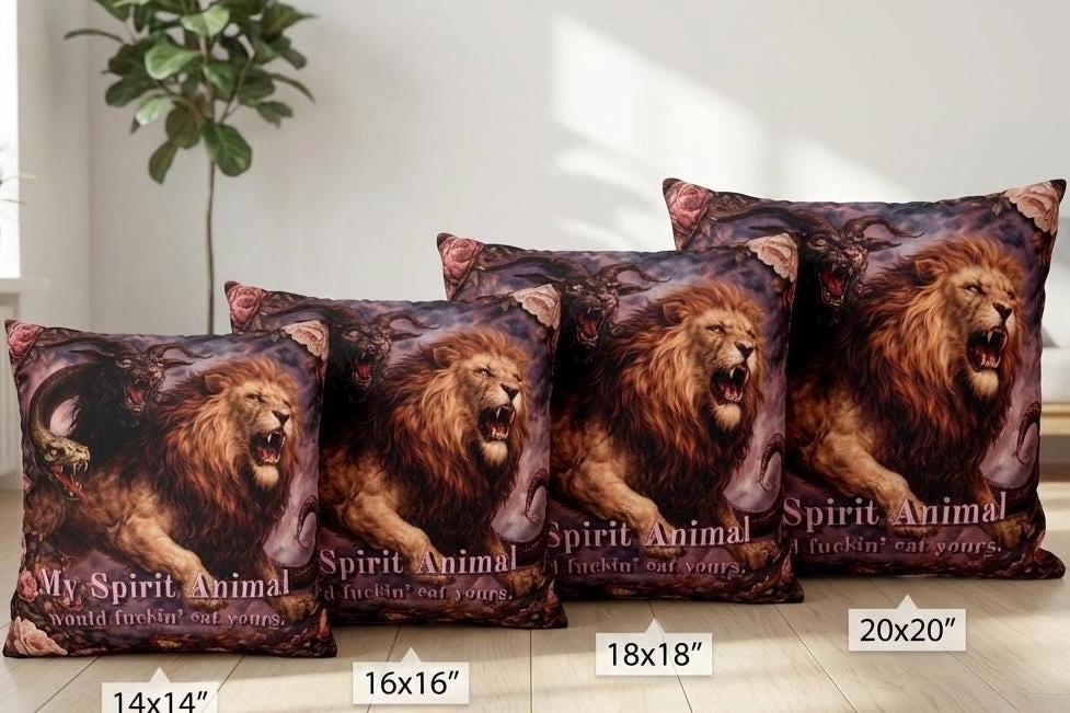 My Spirit Animal Would Eat Yours Throw Pillow Cover