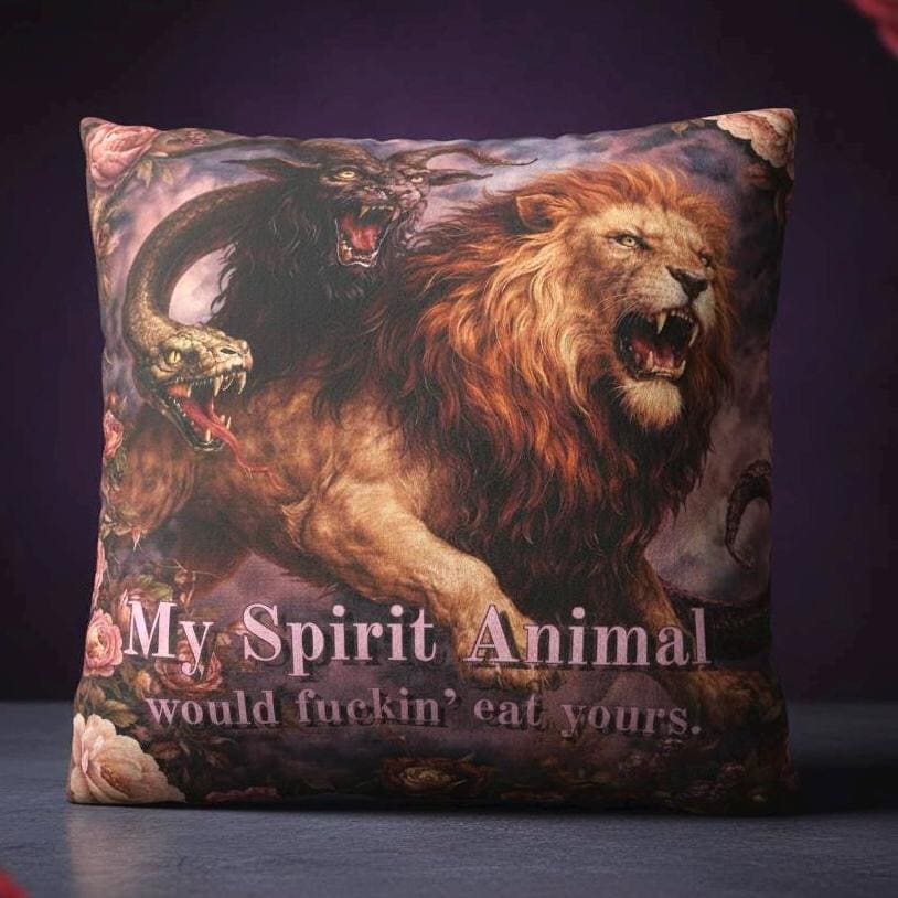 My Spirit Animal Would Eat Yours Throw Pillow Cover