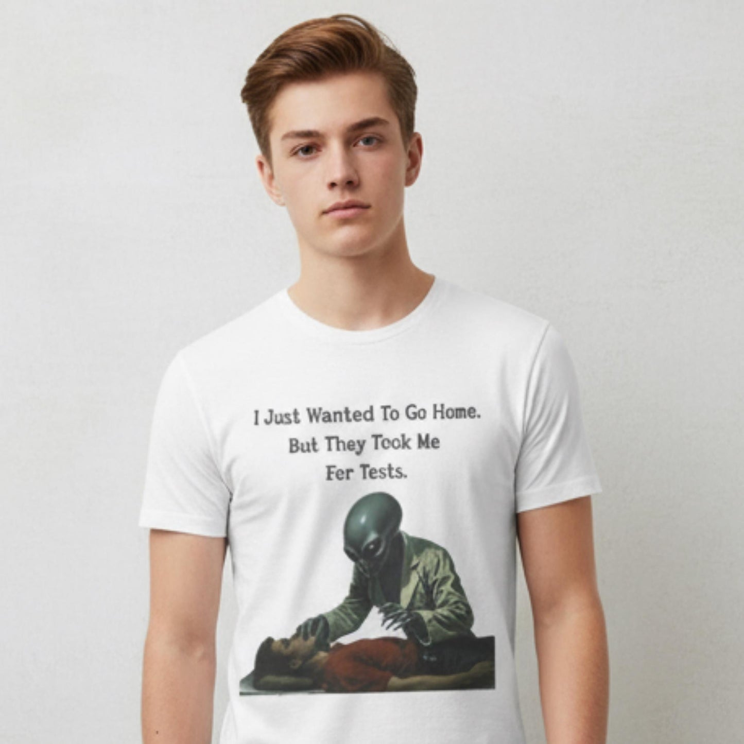 Funny Alien Abduction Graphic T-Shirt – UFO Humor Tee