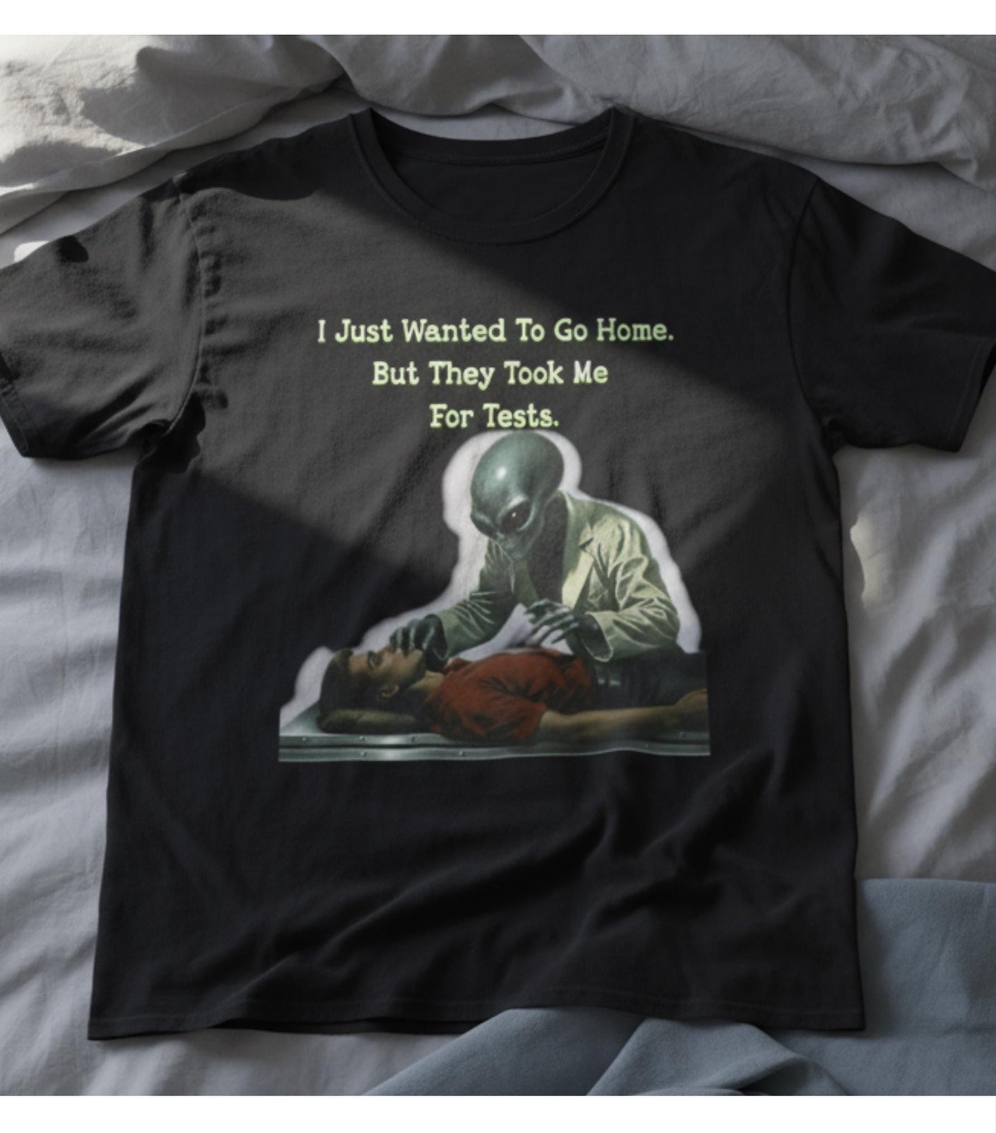 Funny Alien Abduction Graphic T-Shirt – UFO Humor Tee