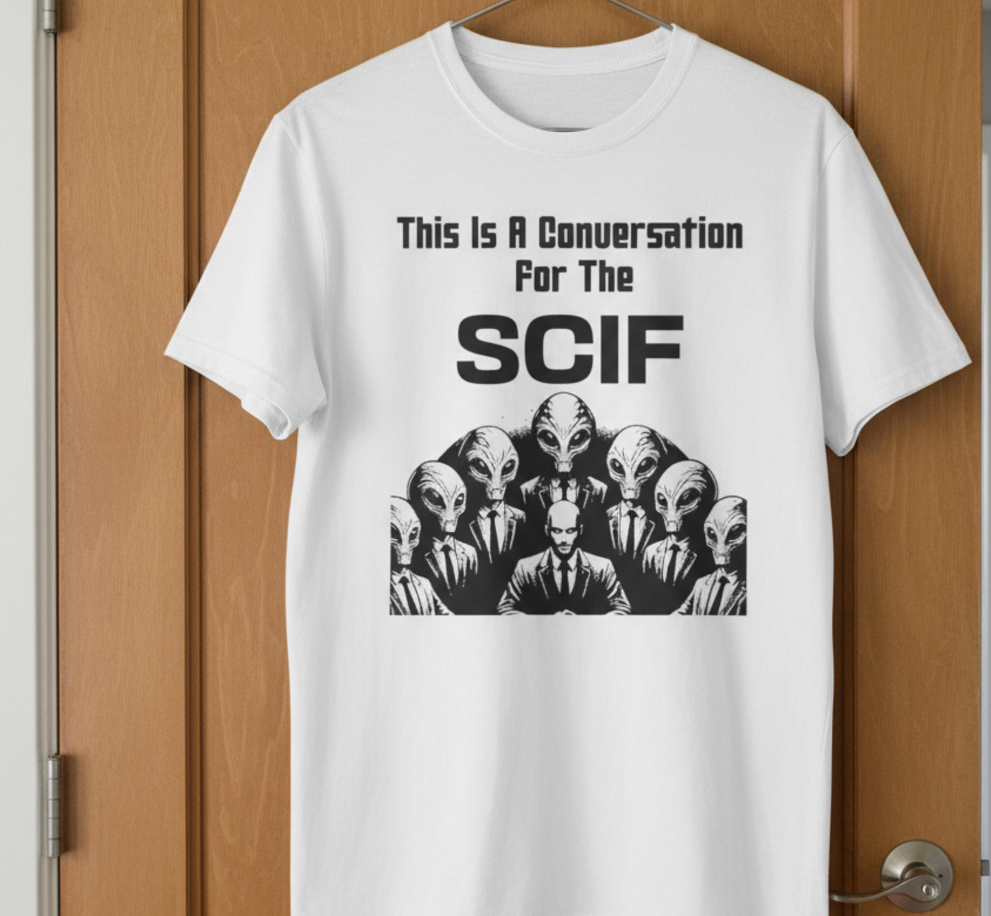 Funny UAP Disclosure SCIF Graphic T-Shirt – Classified Humor Tee