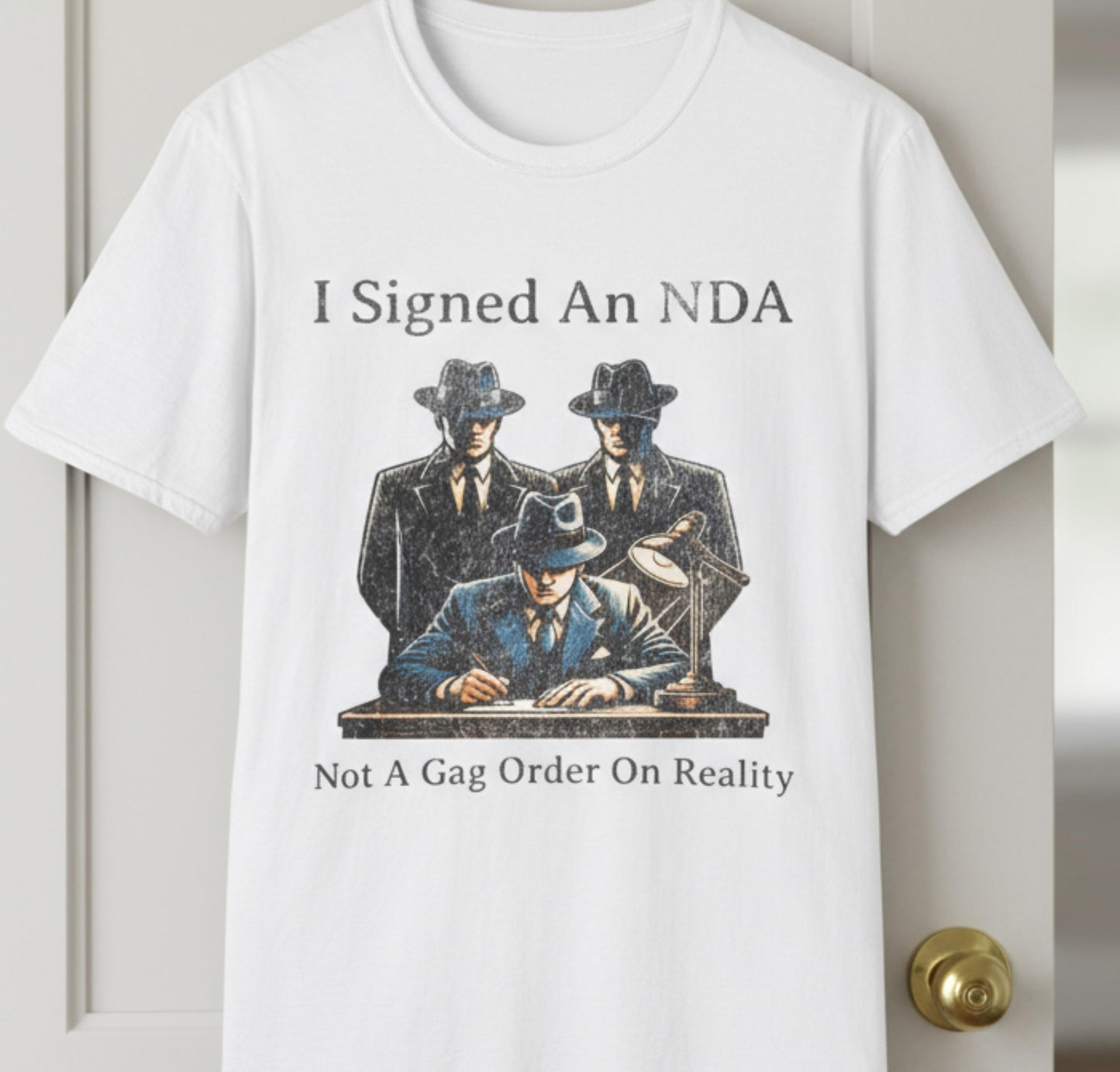 Funny UFO Conspiracy Graphic T-Shirt – Men in Black Humor Tee